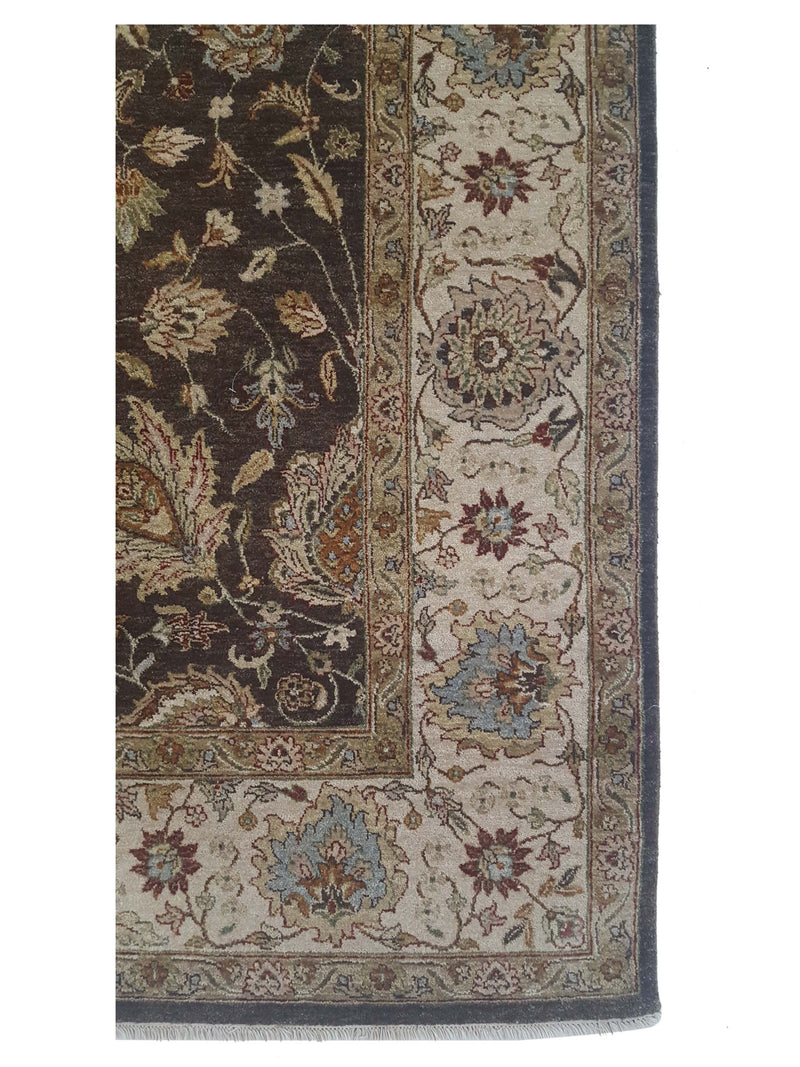 Pacific Agra 12483 Brown Ivory Traditional Hand Knotted Rug