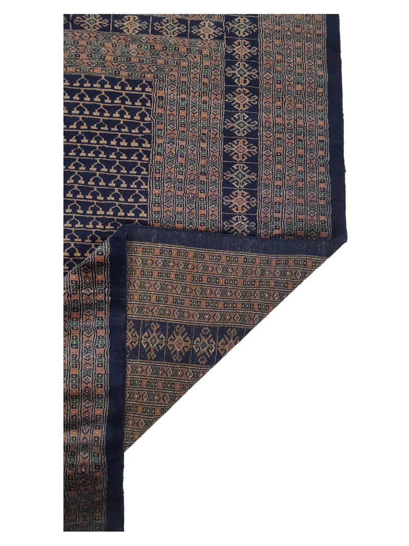 Pacific Bokhara 13580 Navy Rust Traditional Hand Knotted Rug