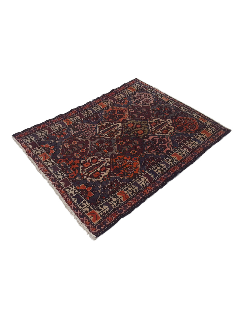 Pacific Bakhtiyari 13685 Black Orange Traditional Hand Knotted Rug