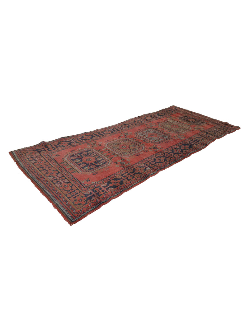 Fasa Antique Ushak 13698 Orange Blue Traditional Antique Rug