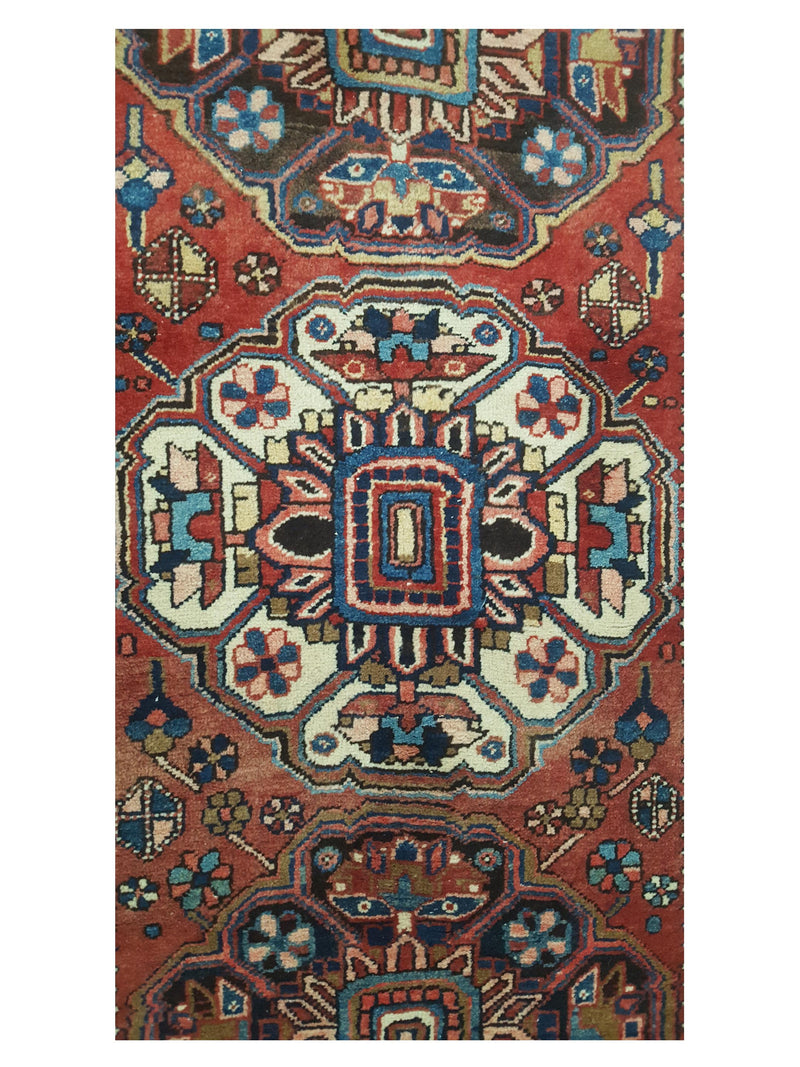 Pacific Heriz 13701 Red Navy Traditional Hand Knotted Rug