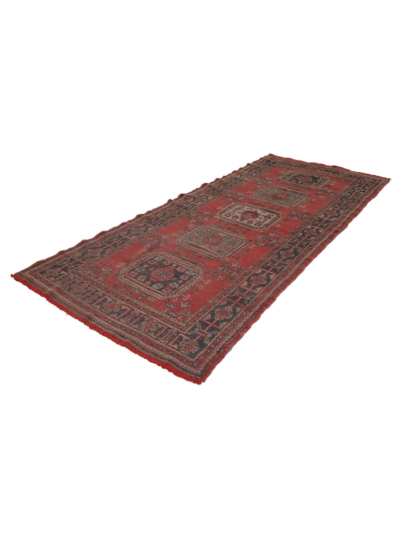 Fasa Antique Ushak 13703 Rust Charcoal Traditional Antique Rug
