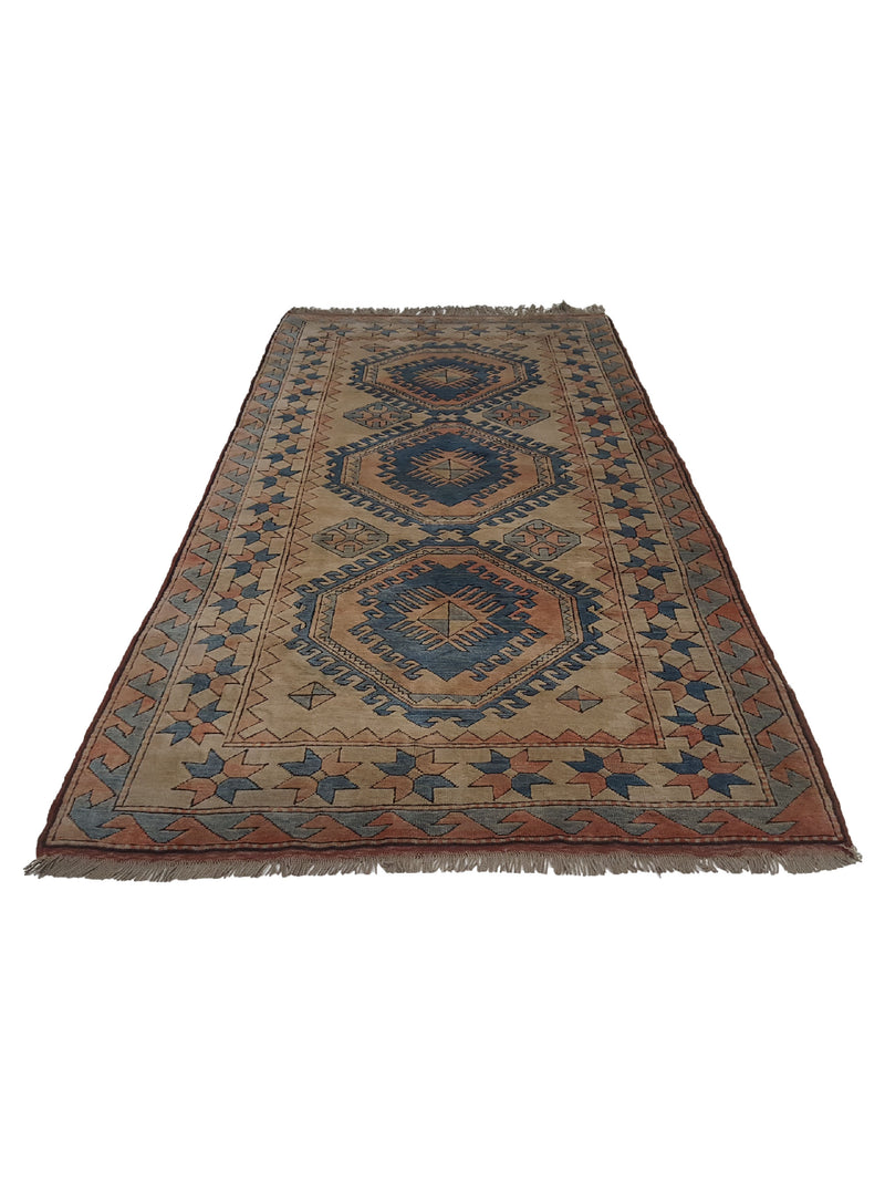 Pacific Milas 13712 Blue Beige Traditional Hand Knotted Rug