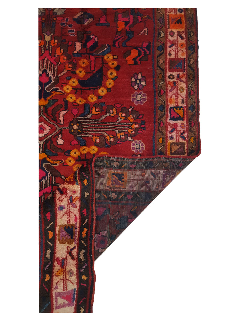 Pacific Hamadan 13734 Red Orange Traditional Hand Knotted Rug