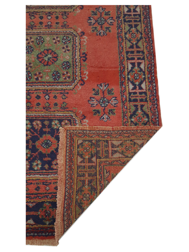 Fasa Antique Ushak 13745 Rust Navy Traditional Antique Rug