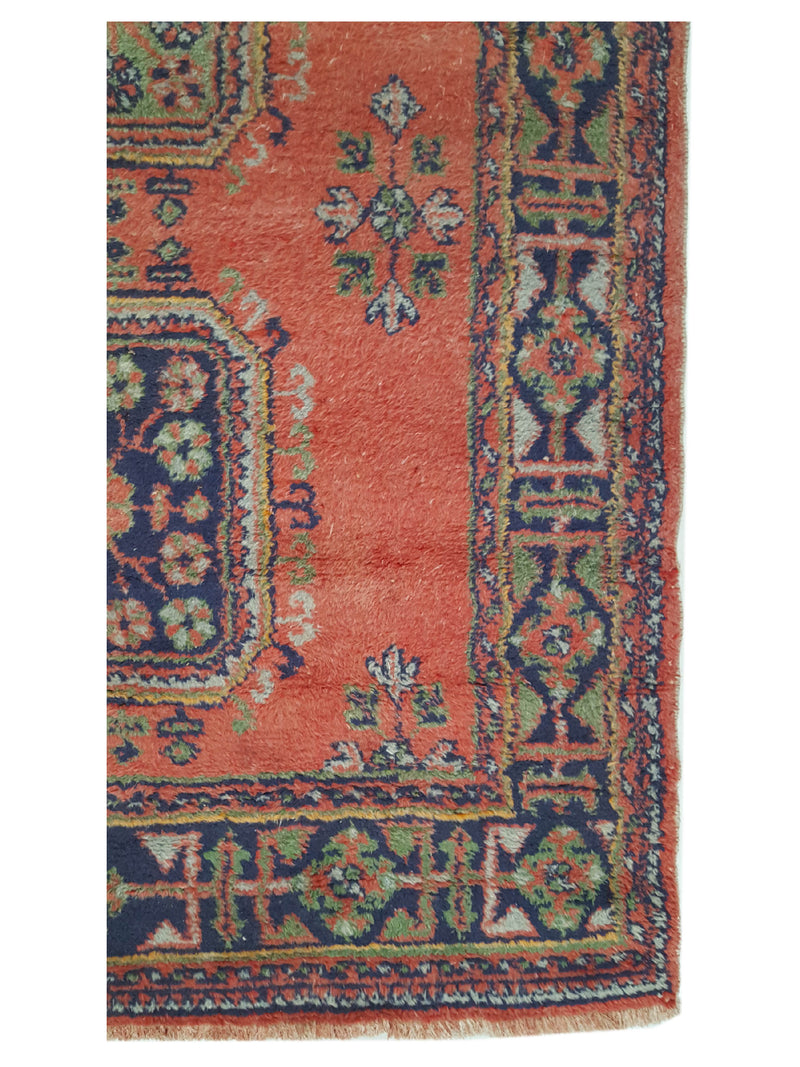 Fasa Antique Ushak 13745 Rust Navy Traditional Antique Rug
