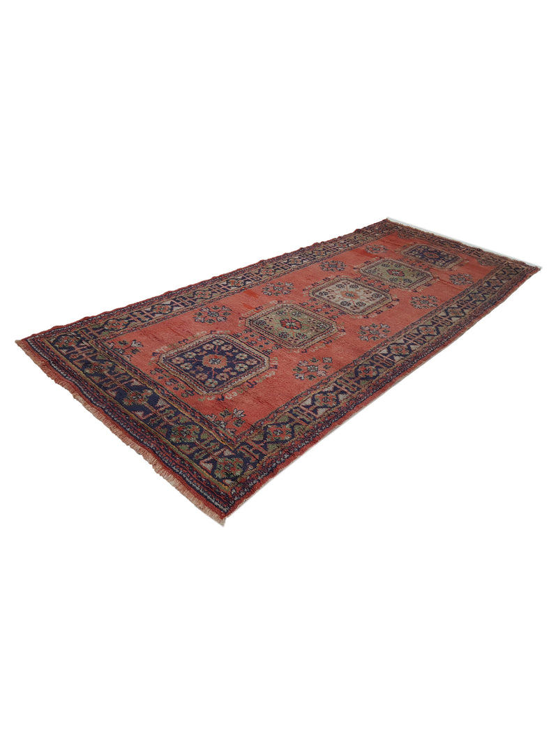 Fasa Antique Ushak 13745 Rust Navy Traditional Antique Rug