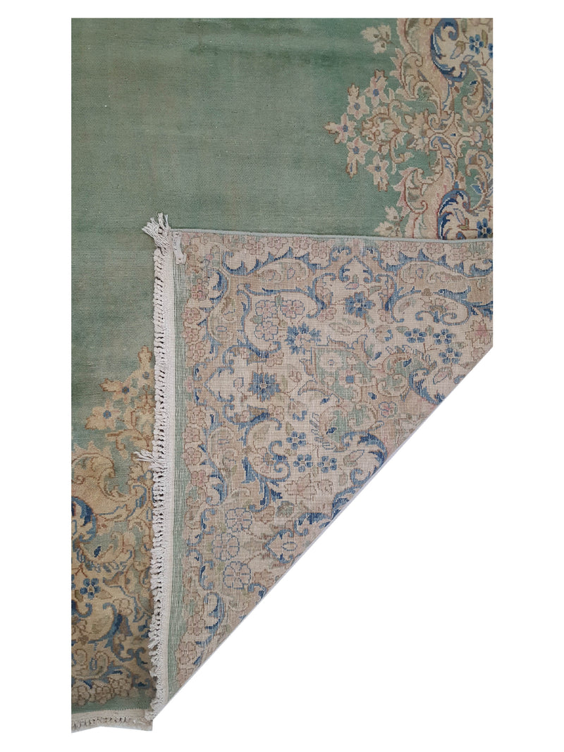 Pacific Kerman 13751 Green Ivory Traditional Hand Knotted Rug