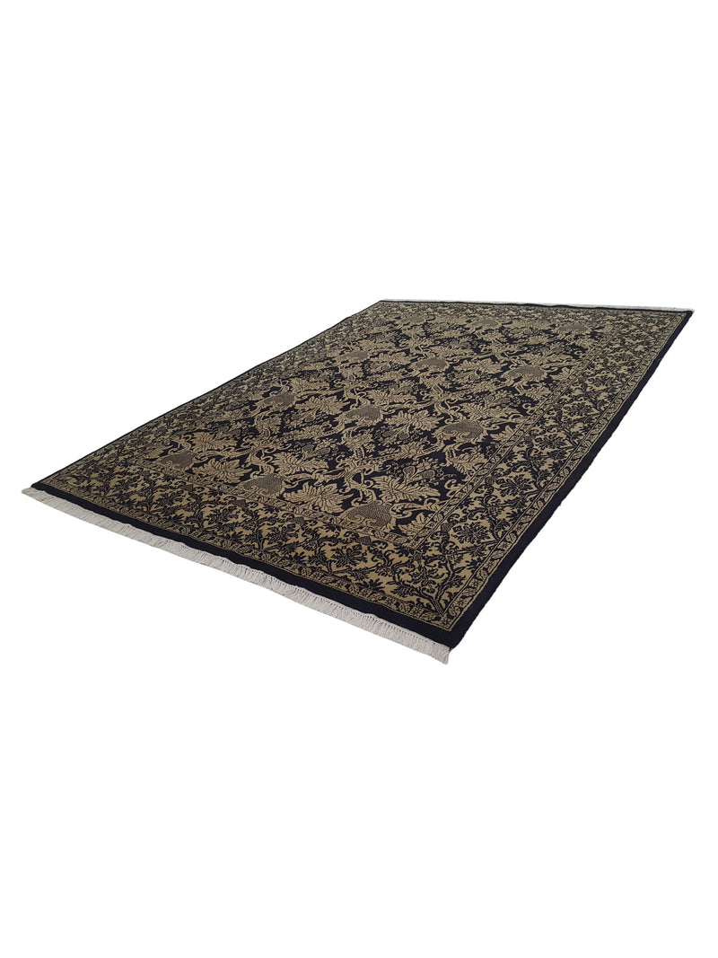 Pacific Ta Royal TA-13774 Black Beige Traditional Hand Knotted Rug