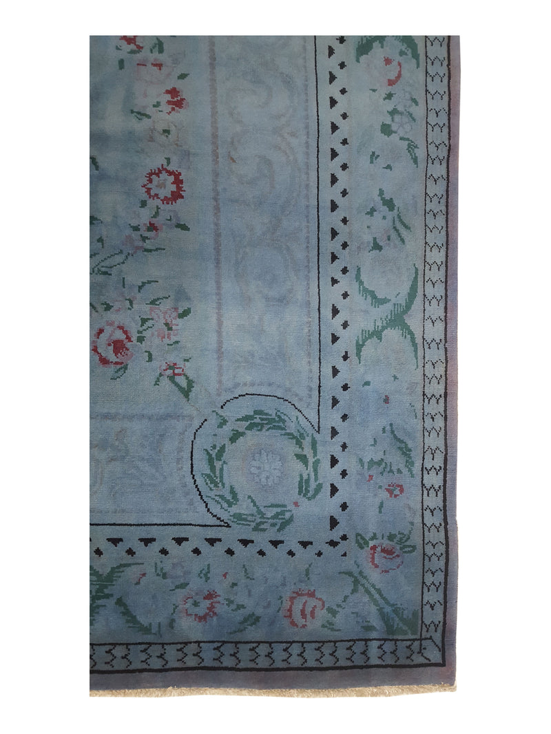 Pacific Souveniry 13828 Teal Green Transitional Hand Knotted Rug