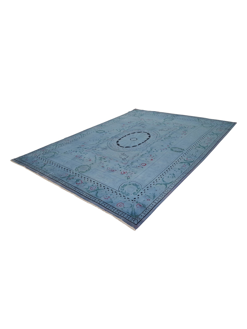 Pacific Souveniry 13828 Teal Green Transitional Hand Knotted Rug