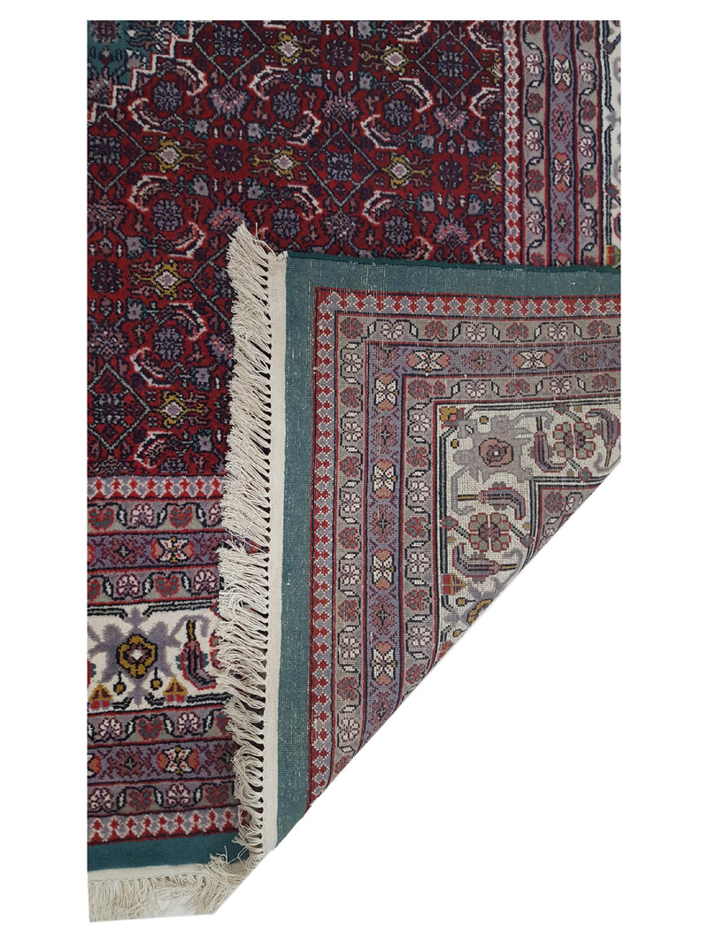 Pacific Mahi Bijar 13832 Green Red Traditional Hand Knotted Rug