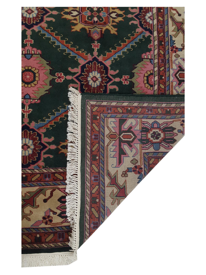 Pacific Turkestan 13854 Green Ivory Traditional Hand Knotted Rug