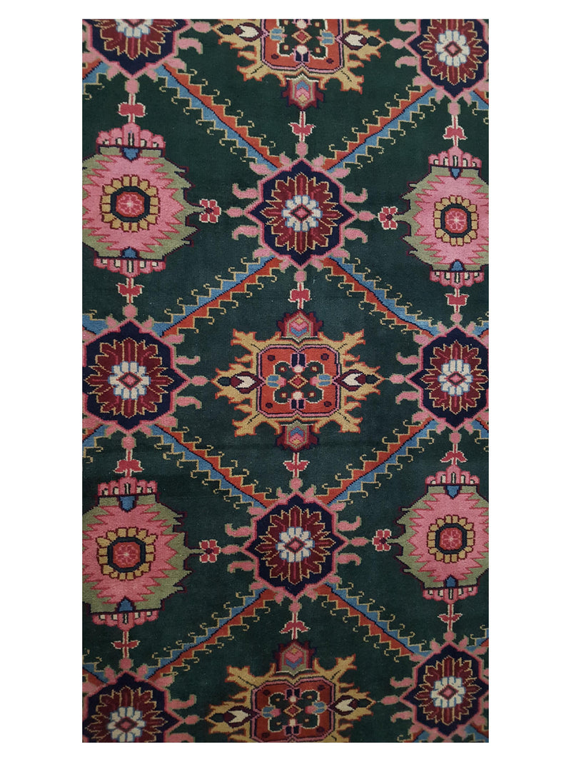 Pacific Turkestan 13854 Green Ivory Traditional Hand Knotted Rug