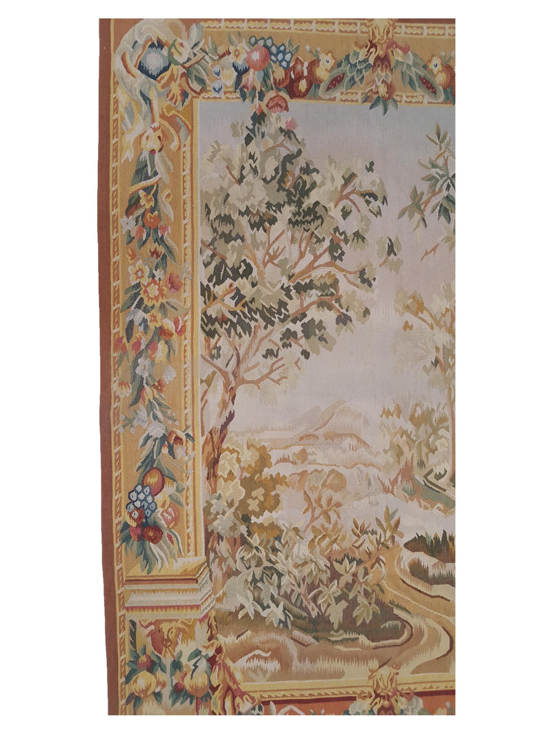 Pacific Tapestry 13945 Beige Yellow Tapestry Hand Knotted Rug