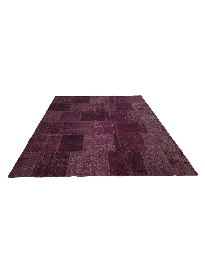 Pacific Patchwork 14123 Chery Purple Patchwork Hand Knotted Rug