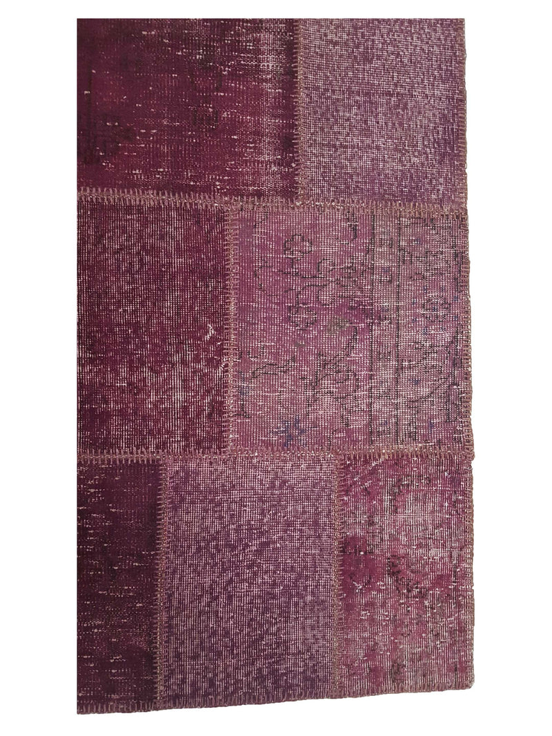Pacific Patchwork 14123 Chery Purple Patchwork Hand Knotted Rug