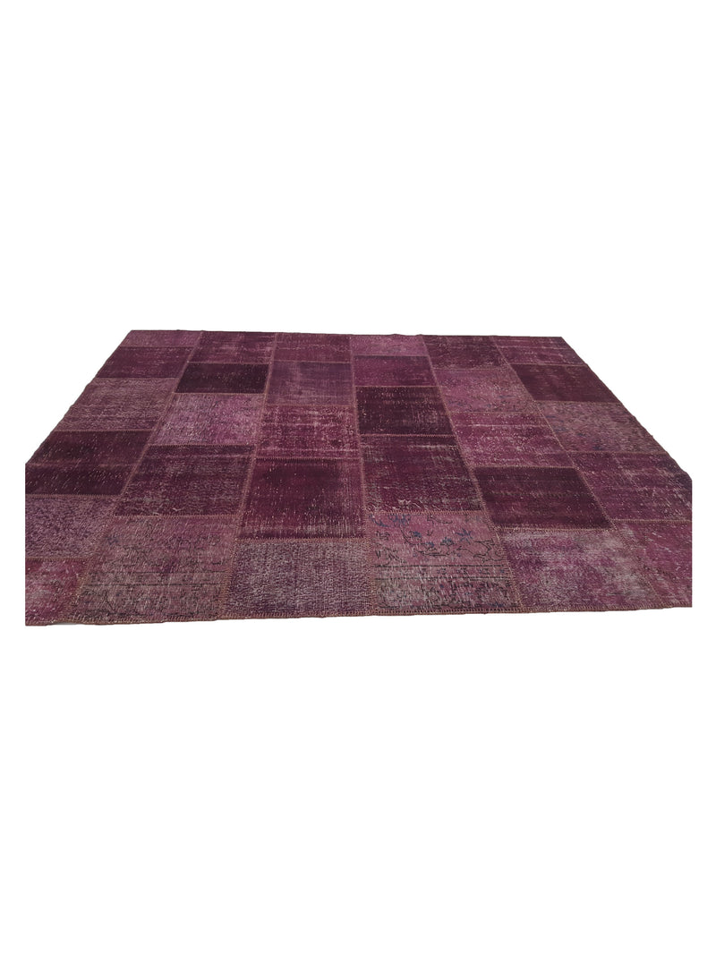Pacific Patchwork 14123 Chery Purple Patchwork Hand Knotted Rug