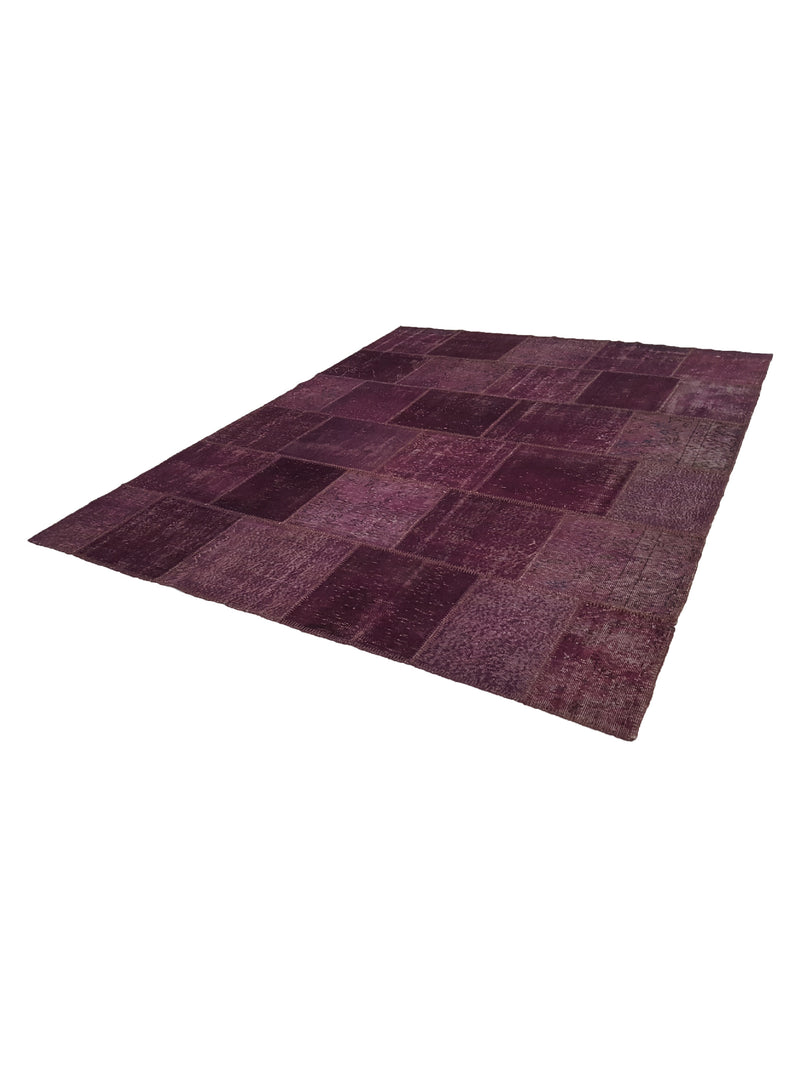 Pacific Patchwork 14123 Chery Purple Patchwork Hand Knotted Rug