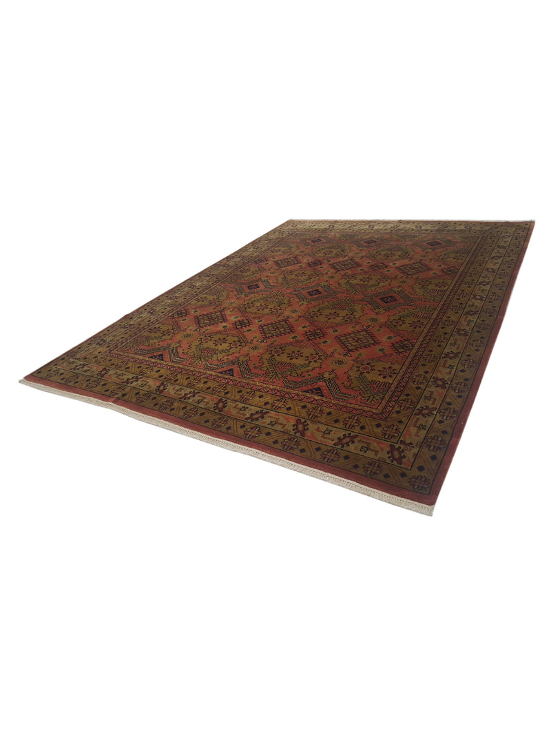 Pacific Tribal 14158 Coral Gold Traditional Hand Knotted Rug