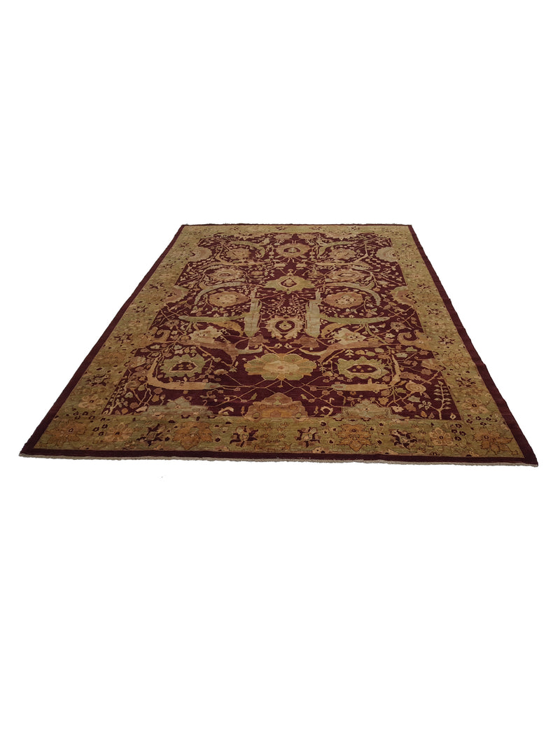 Pacific Ziegler 14389 Red Olive Traditional Hand Knotted Rug