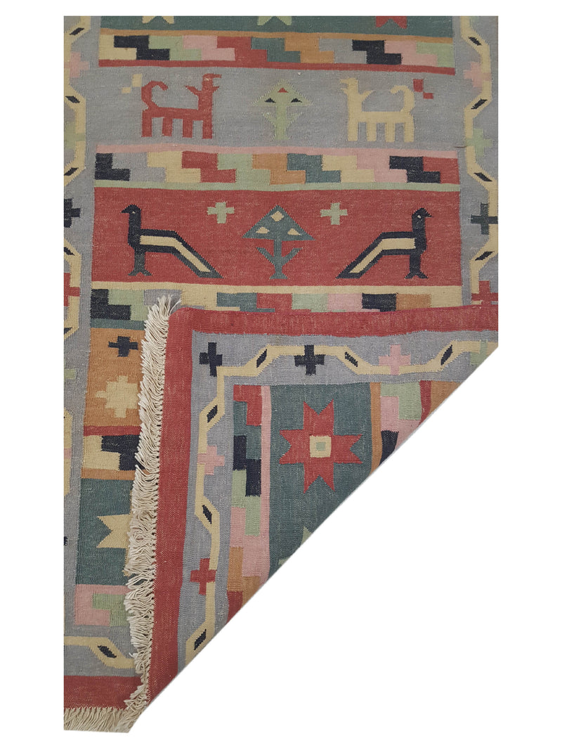 Aura Kilim 14499 Rust Multi Kilim Hand Woven Rug
