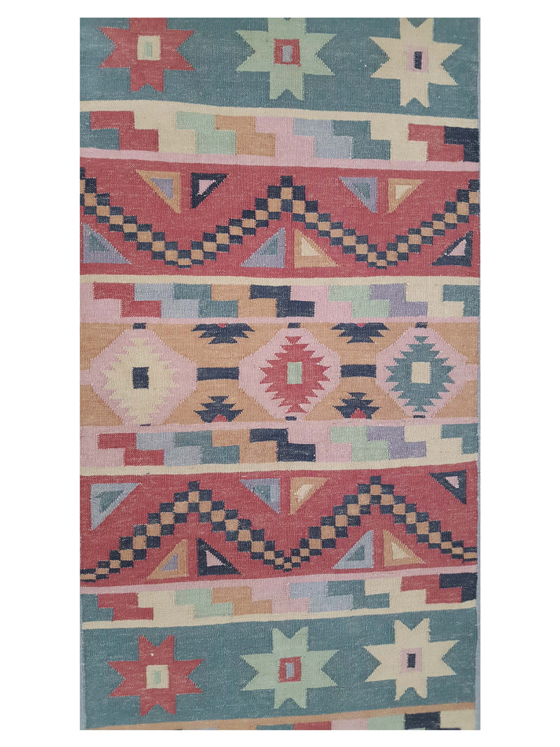 Aura Kilim 14499 Rust Multi Kilim Hand Woven Rug