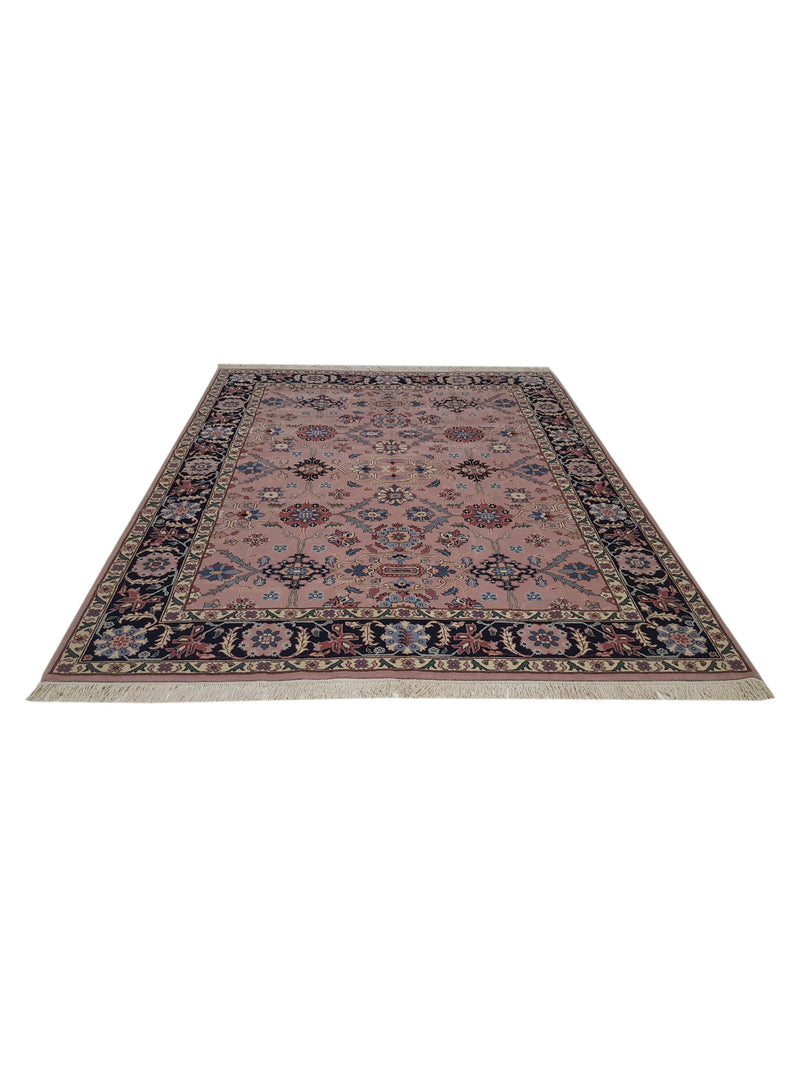 Pacific Heriz-Rm 14521 Pink Black Traditional Hand Knotted Rug