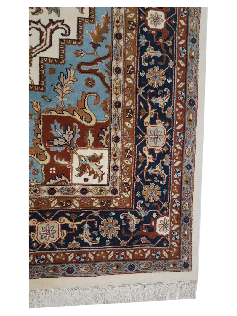 Pacific Indo 14531 Ivory Navy Traditional Hand Knotted Rug