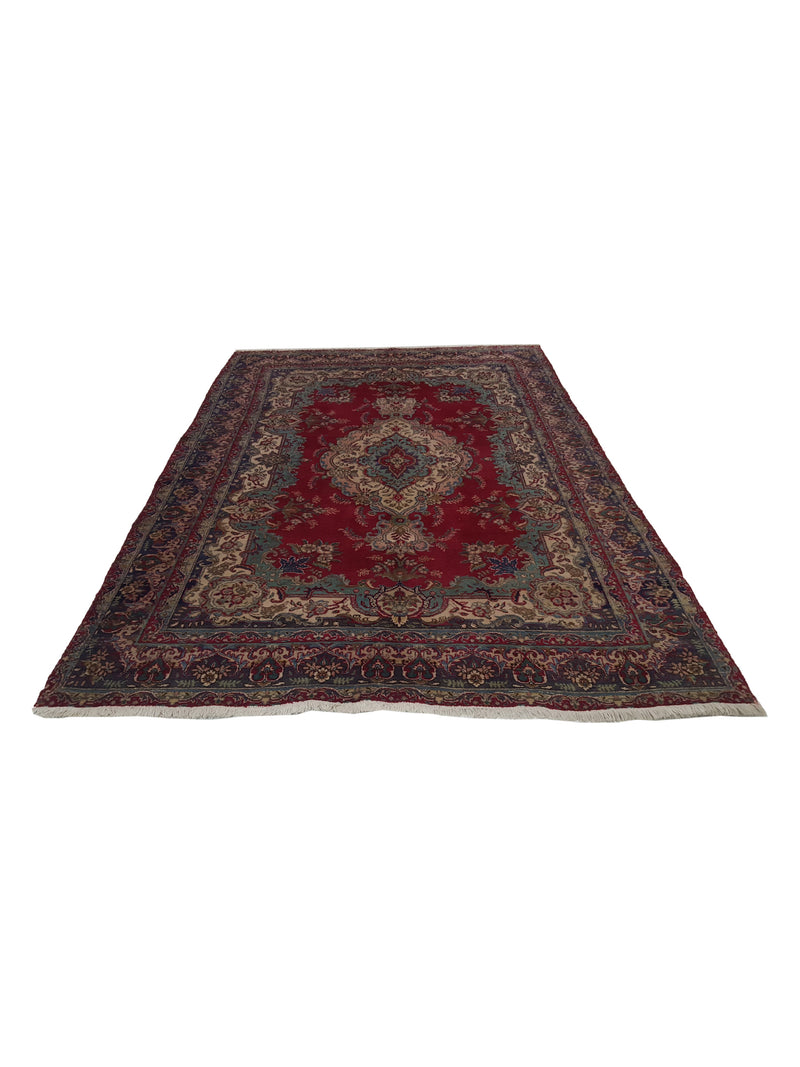 Pacific Tabriz 14557 Red Navy Traditional Hand Knotted Rug