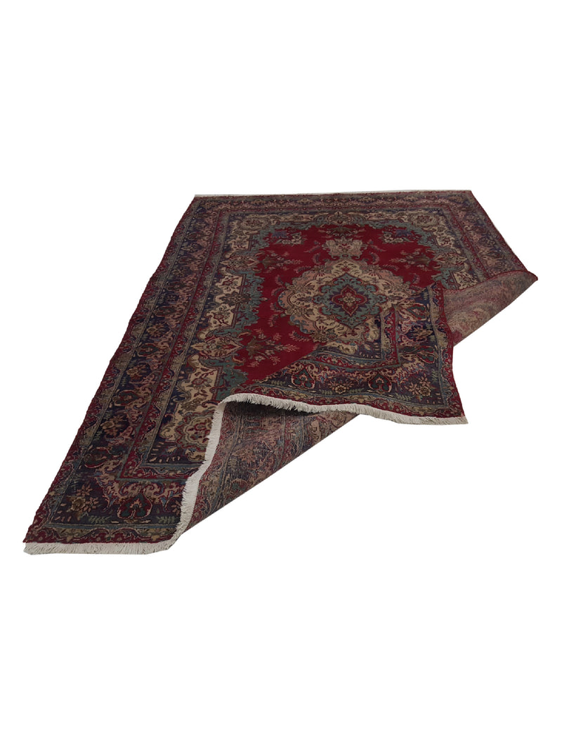 Pacific Tabriz 14557 Red Navy Traditional Hand Knotted Rug