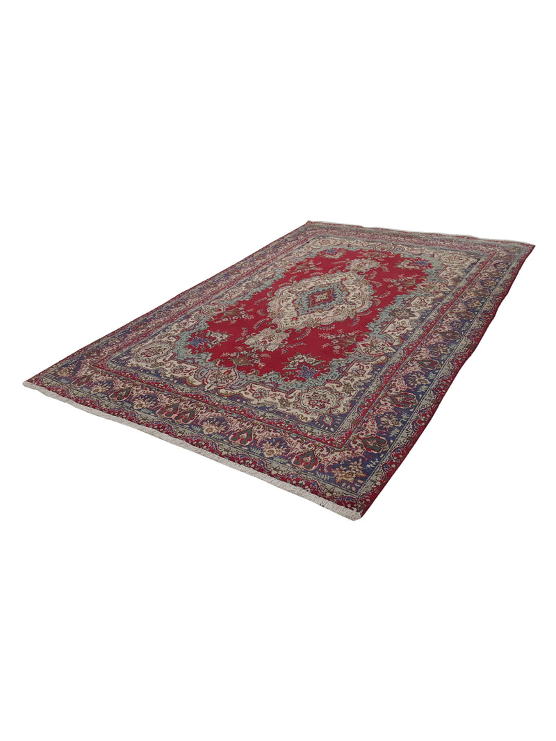 Pacific Tabriz 14557 Red Navy Traditional Hand Knotted Rug