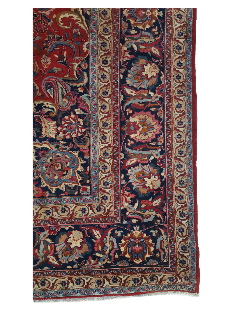 Pacific Mashad 14561 Red Navy Traditional Semi Antique Rug