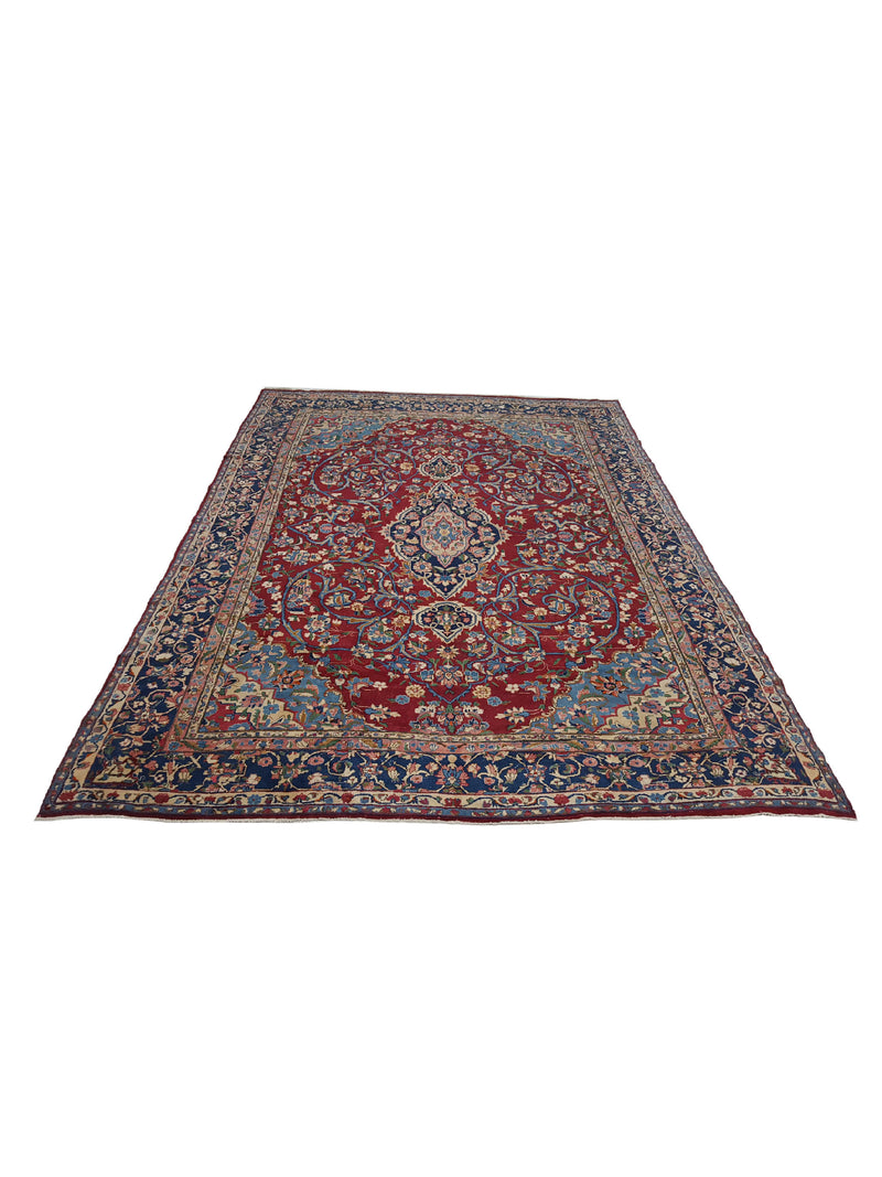 Pacific Yazd 14567 Red Navy Traditional Hand Knotted Rug