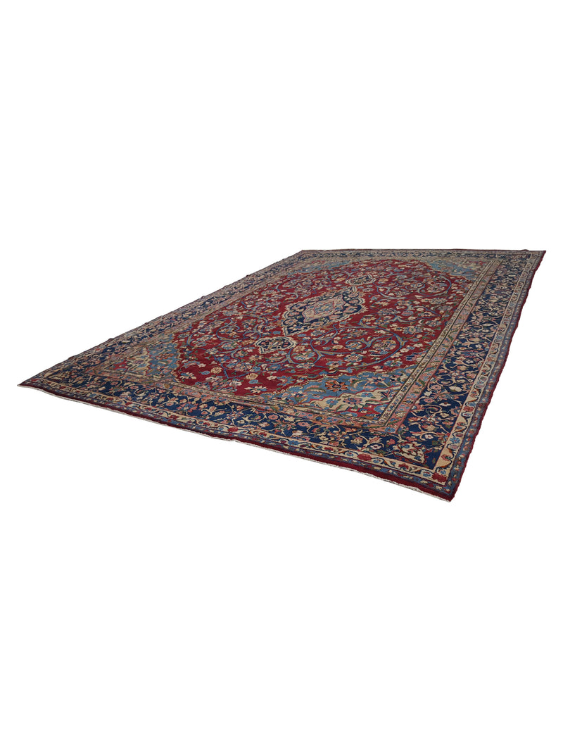 Pacific Yazd 14567 Red Navy Traditional Hand Knotted Rug