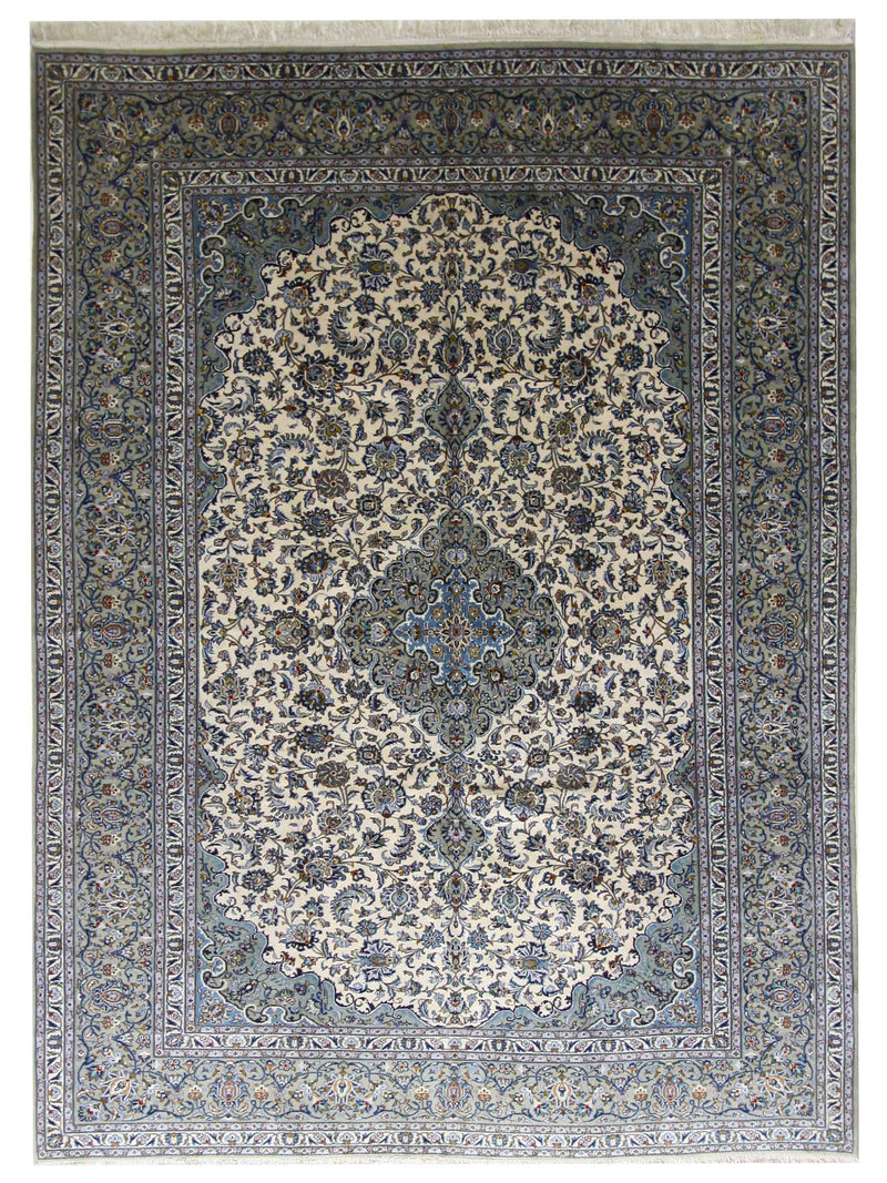 Pacific Kashan Ivory Blue Traditional