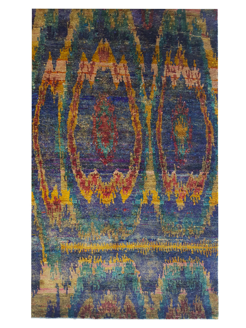 Pacific Aqua Silk 14576 Multi Multi Modern Hand Knotted Rug