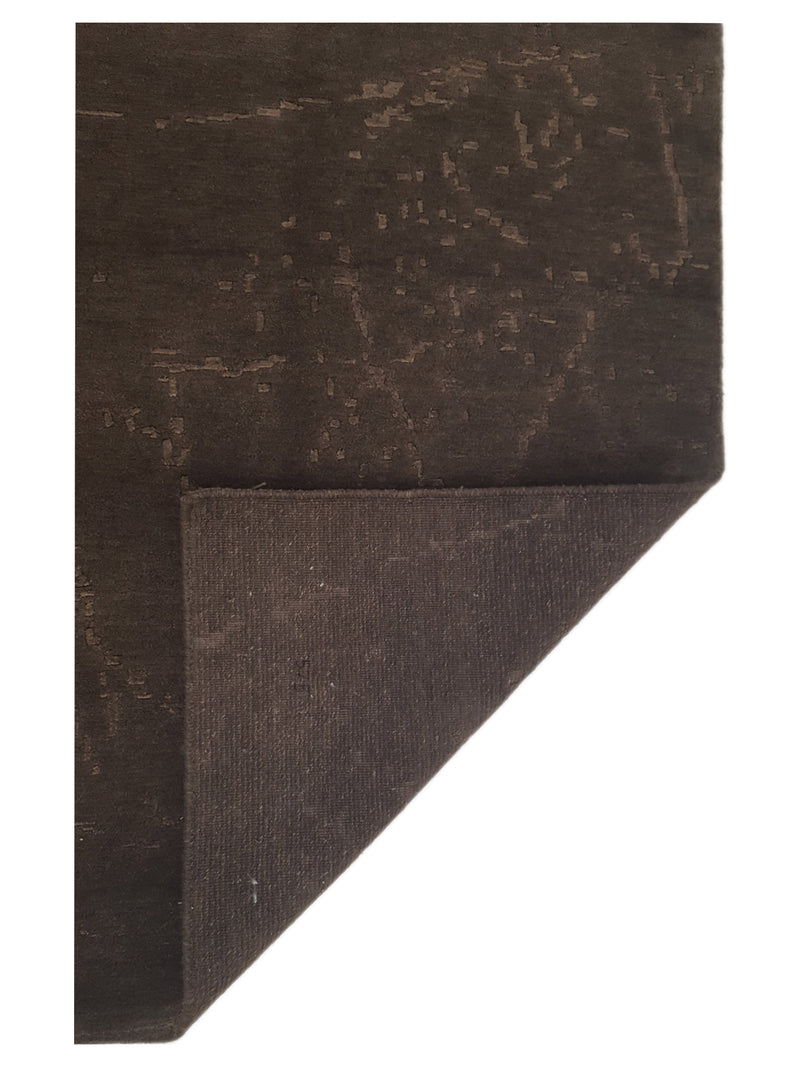 Pacific Tibetan 14580 Brown Charcoal Modern Hand Knotted Rug