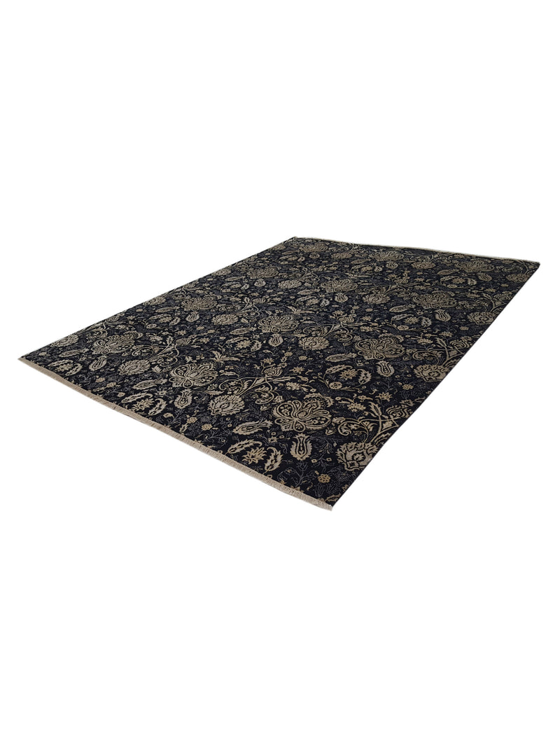 Pacific Venus 14589 Black Black Transitional Hand Knotted Rug