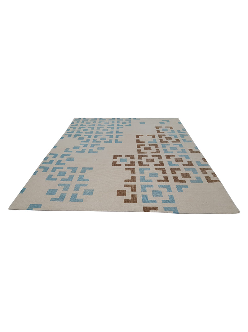Pacific Water Colors 14617 Ivory Lt.Blue Modern Hand Knotted Rug