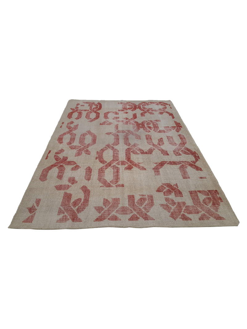 Pacific Water Colors 14620 Red Ivory Modern Hand Knotted Rug