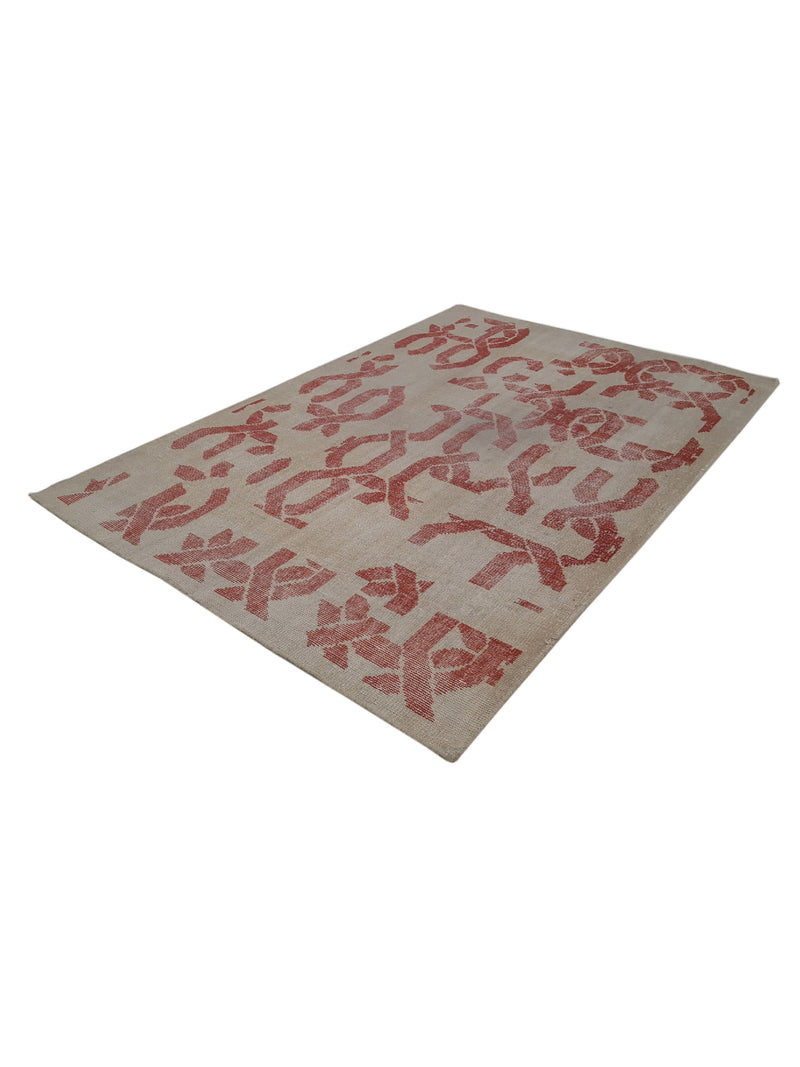 Pacific Water Colors 14620 Red Ivory Modern Hand Knotted Rug