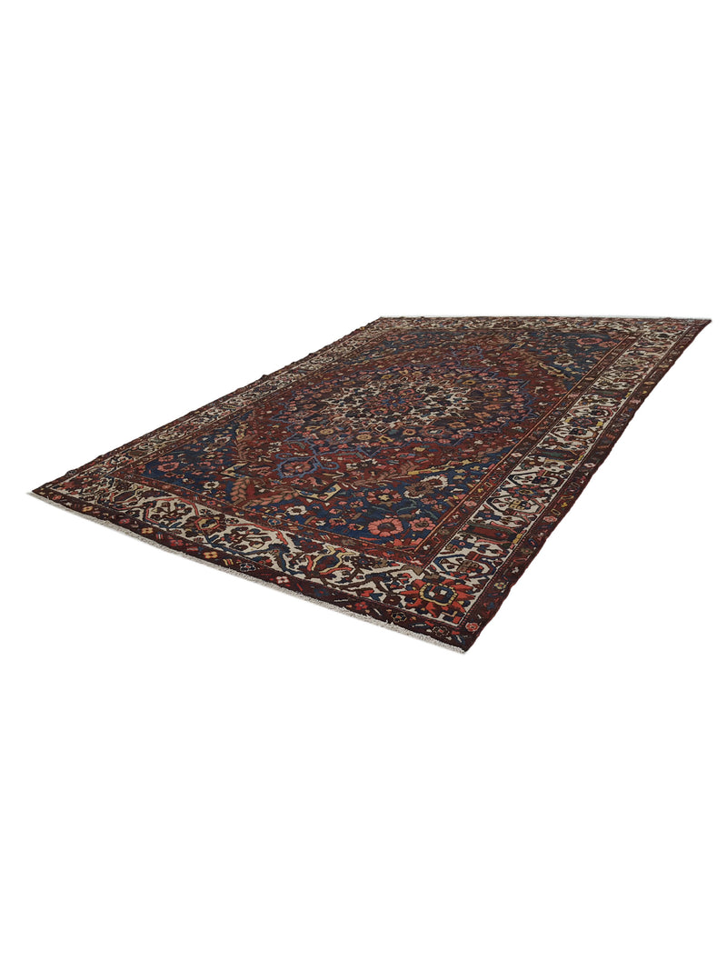 Pacific Bakhtiyari 14720 Burgundy Ivory Traditional Hand Knotted Rug