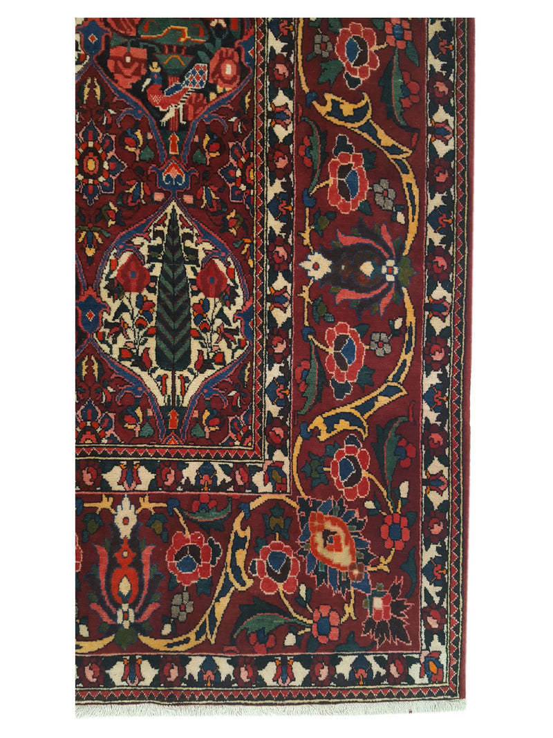 Pacific Bakhtiyari 14735 Burgundy Multi Traditional Hand Knotted Rug
