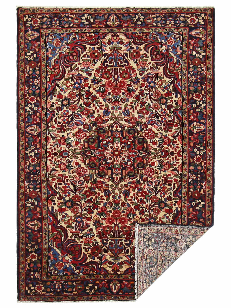 Pacific Hamadan 14775 Navy Red Traditional Hand Knotted Rug