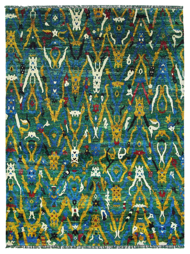 Pacific Sari Silk Green Gold Transitional