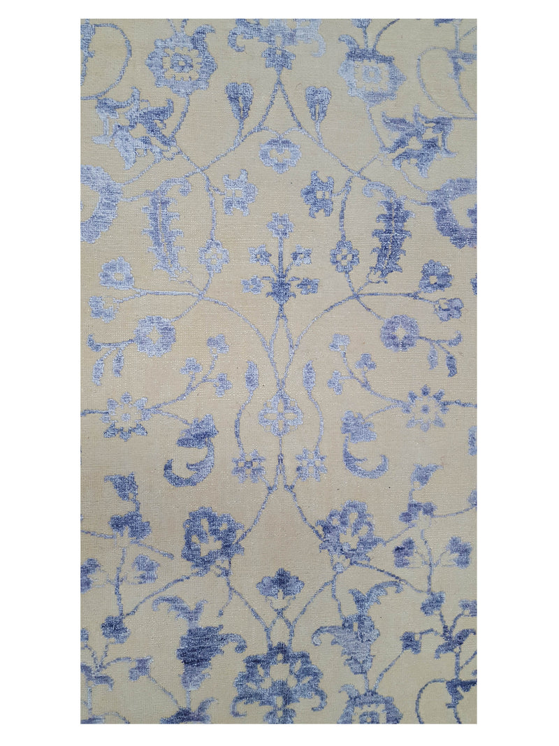 Pacific Venus 16207 White Purple Transitional Hand Knotted Rug