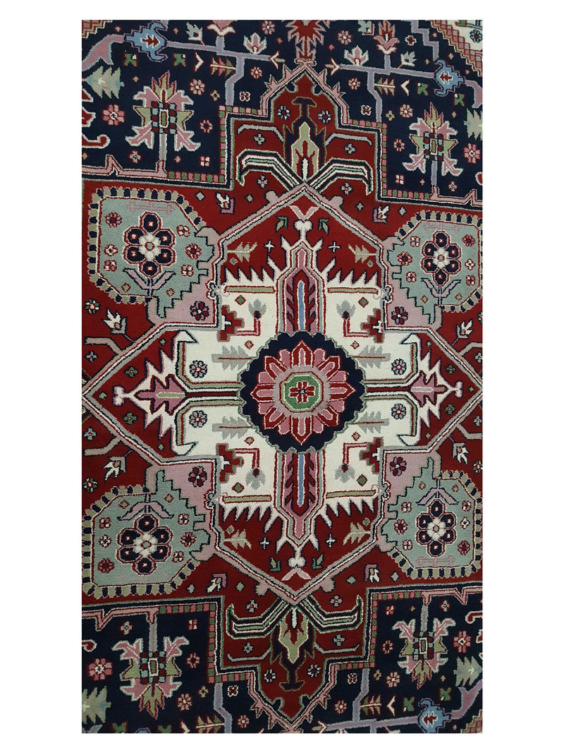 Pacific Heriz-In 16227 Blue Red Traditional Hand Knotted Rug