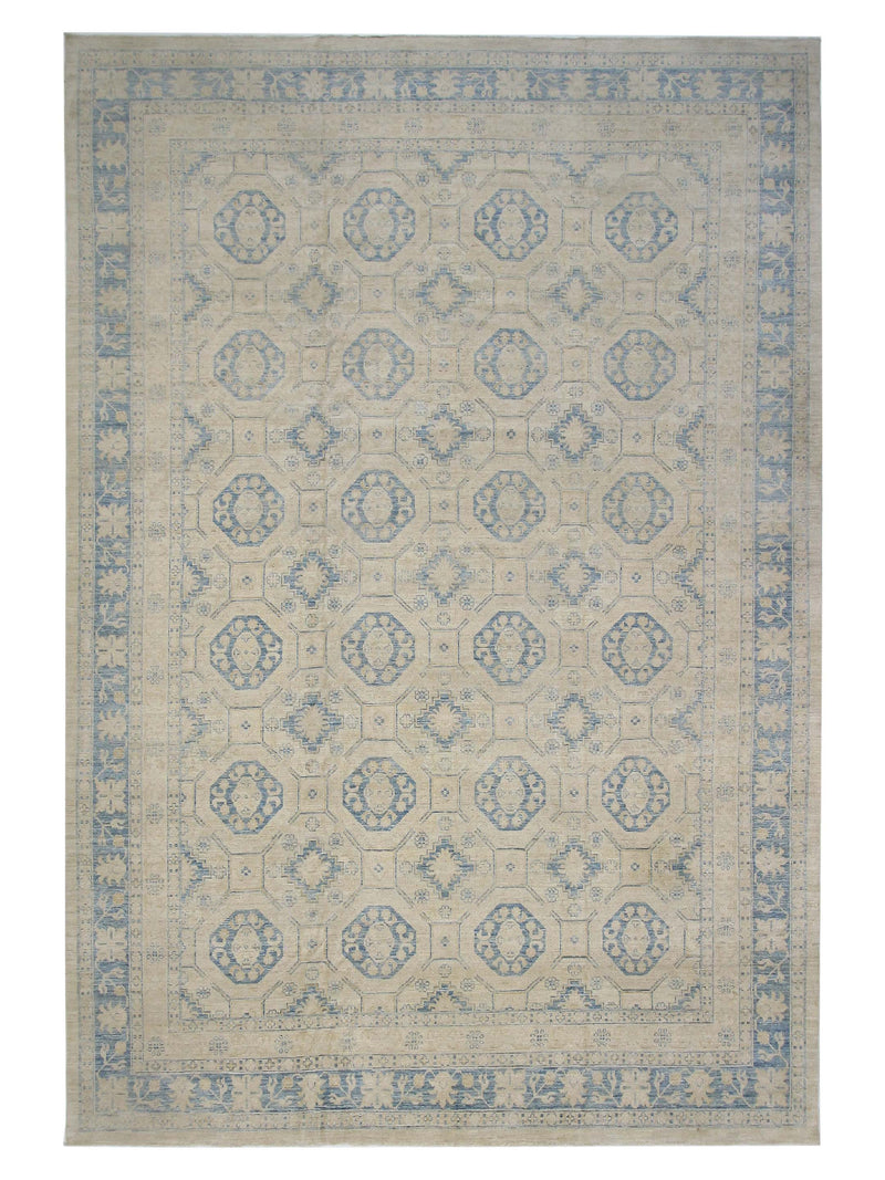 Pacific Ushak Wool Weft Ivory Blue Transitional