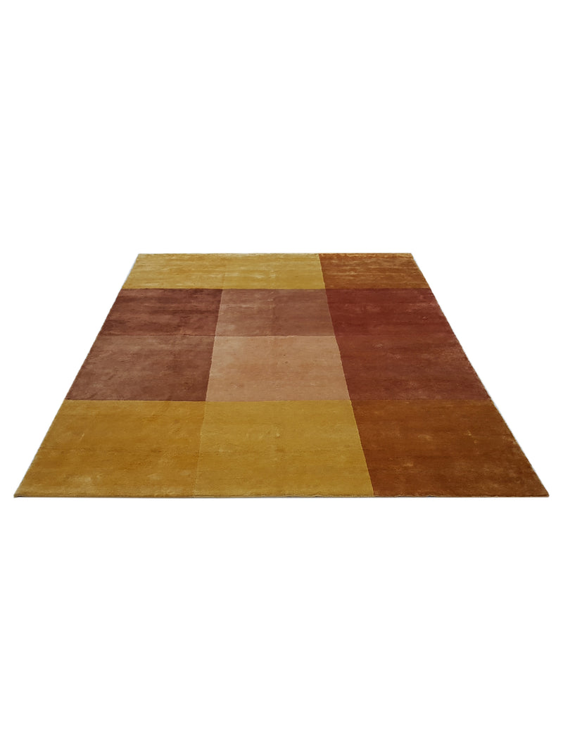 Pacific Plad 16688 Yellow Brown Modern Hand Knotted Rug